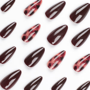 Almond Print Nails