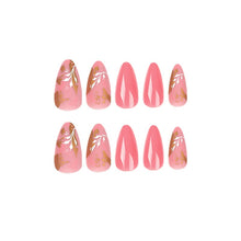 Pink Nails  Gold Foil Nail