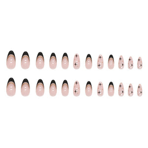 Black French Star Nails