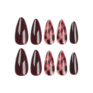Almond Print Nails