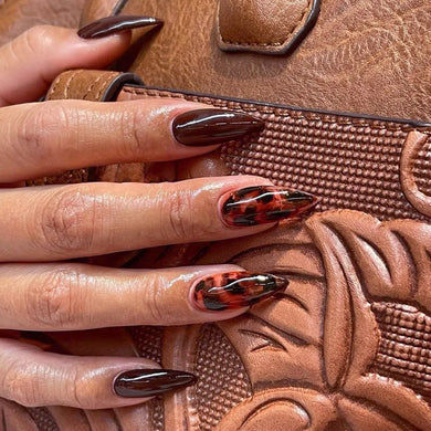Almond Print Nails